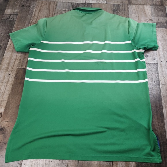 Mens RLX Ralph Lauren size XL Green Striped Golf Polo Shirt - Picture 2 of 8